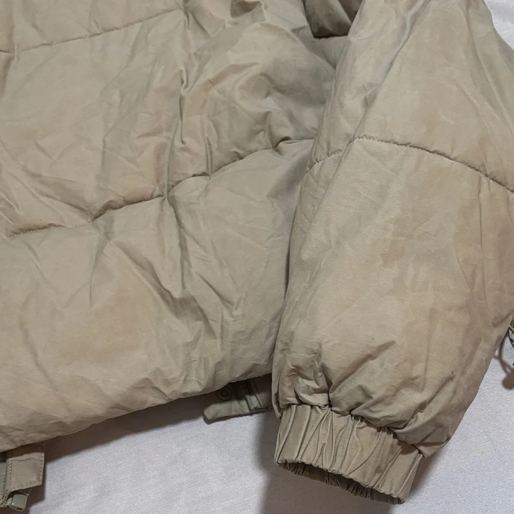 Zara Women's Beige Hooded Puffer Jacket - Picture 12 of 14